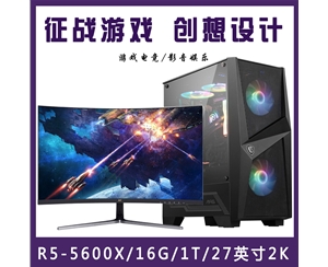 【 R5-5600X整機(jī)】AMD 銳龍R5-5600X /16G內(nèi)存/1T固態(tài)/優(yōu)派27寸2K顯示器 游戲電競(jìng)整機(jī)