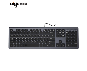 愛國者(aigo)V700有線鍵盤辦公專用打字雙USB擴展臺式機電腦鍵盤