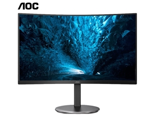 AOC C27V4H 27英寸 1000R曲面屏 75Hz 窄邊框 升降支架 電競游戲液晶電腦顯示器