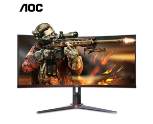 AOC CU34G2X 34英寸準4K顯示器21:9帶魚屏144Hz游戲電競顯示器